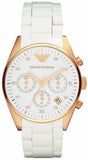 Emporio Armani Sportivo Silver Dial White Silicone Strap Watch For Women - AR5920