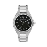 Maserati Stile Analog Black Dial Silver Steel Strap Watch For Men - R8853142003