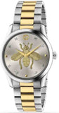 Gucci G Timeless Silver Dial Two Tone Steel Strap Watch For Women - YA1264131