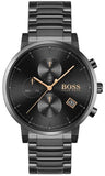 Hugo Boss Integrity Chronograph Black Dial Black Steel Strap Watch for Men - 1513780