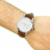 Hugo Boss Jet White Dial Brown Leather Strap Watch for Men - 1513280