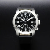 Marc Jacobs Larry Chronograph Black Dial Black Leather Strap Watch for Men - MBM5033