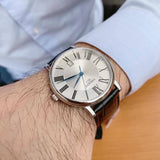 Tissot Carson Premium Silver Dial Black Leather Strap Watch For Men - T122.410.16.033.00