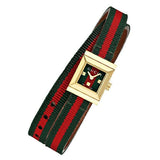 Gucci G-Frame Multicolored Dial Two Tone Nylon Strap Watch For Women - YA128527