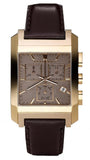 Burberry Heritage Chronograph Square Grey Dial Brown Leather Strap Watch for Men - BU1566