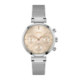 Hugo Boss Flawless Chronograph Pink Dial Silver Mesh Bracelet Watch for Women - 1502625