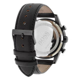 Hugo Boss Navigator Chronograph Black Dial Black Leather Strap Watch for Men - 1513497