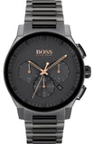 Hugo Boss Peak Chronograph Black Dial Black Steel Strap Watch for Men - 1513814