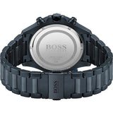 Hugo Boss Globetrotter Chronograph Black Dial Blue Steel Strap Watch for Men - 1513824