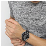 Hugo Boss Admiral Chronograph Black Dial Black Silicone Strap Watch for Men - 1513912