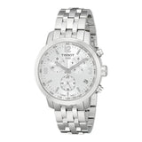 Tissot PRC 200 Chronograph Quartz Silver Dial Silver Steel Strap Watch For Men - T055.417.11.037.00