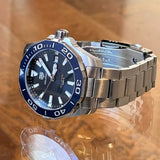 Tag Heuer Aquaracer Blue Dial Quartz Silver Steel Strap Watch for Men - WAY111C.BA0928