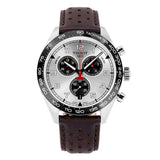 Tissot T Sport PRS 516 Chronograph Silver Dial Brown Leather Strap Watch for Men - T131.617.16.032.00