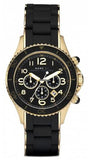 Marc Jacobs Rock Chronograph Black Dial Black Silicone Strap Watch for Women - MBM2552
