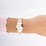Marc Jacobs Mini Amy White Dial Gold Steel Strap Watch for Women - MBM3057
