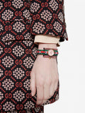 Gucci Vintage Web Pink Mother of Pearl Dial Two Tone Plastic Strap Watch For Women - YA143525