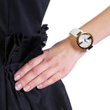 Gucci G Interlocking White Dial White Leather Strap Watch For Women - YA133327