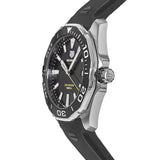 Tag Heuer Aquaracer Quartz Black Dial Black Rubber Strap Watch for Men - WAY101A.FT6141