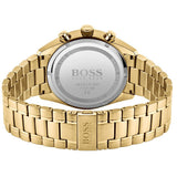 Hugo Boss Champion Chronograph Black Dial Gold Steel Strap Watch for Men - 1513848