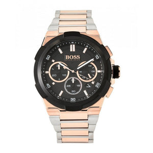 Hugo Boss Supernova Chronograph Black Dial Two Tone Steel Strap Watch for Men - 1513358