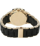 Marc Jacobs Rock Chronograph Black Dial Black Silicone Strap Watch for Women - MBM2552