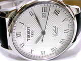Tissot T Classic Le Locle Automatic Silver Dial Black Leather Strap Watch For Men - T41.1.423.33