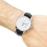 Hugo Boss Jet Silver Dial Black Leather Strap Watch for Men - 1513282
