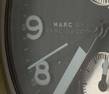 Marc Jacobs Larry Chronograph Black Dial Black Leather Strap Watch for Men - MBM5054