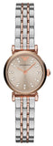 Emporio Armani Gianni T Bar Grey Dial Two Tone Steel Strap Watch For Women - AR1841