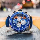 Tag Heuer Formula 1 Gulf Edition Blue Dial Blue Leather Strap Watch for Men - CAZ101N.FC8243