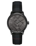 Burberry The Classic Round Horseferry Black Dial Black Leather Strap Watch for Men - BU10010