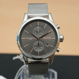Hugo Boss Jet Chronograph Grey Dial Silver Mesh Bracelet Watch for Men - 1513440