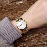 Movado Museum Classic Diamonds Mother of Pearl Dial Gold Steel Strap Watch For Women - 0606998