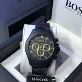 Hugo Boss Ikon Black Dial Black Steel Strap Watch for Men - 1513278
