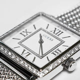 Guess Highline White Dial Silver Mesh Bracelet Watch For Women - W0826L1