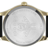 Gucci G-Timeless Mother of Pearl Dial Black Leather Strap Watch For Women - YA126589
