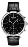 Tissot Carson Premium Chronograph Black Dial Black Leather Strap Watch For Men - T122.417.16.051.00