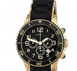 Marc Jacobs Rock Chronograph Black Dial Black Silicone Strap Watch for Women - MBM2552