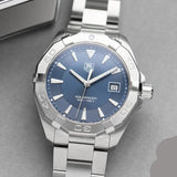 Tag Heuer Aquaracer Quartz Blue Dial Silver Steel Strap Watch for Men - WAY1112.BA0928