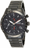 Hugo Boss Aero Chronograph Black Dial Black Steel Strap Watch for Men - 1513771