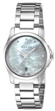 Gucci G Timeless Diamonds Mother of Pearl Dial Silver Steel Strap Watch For Women - YA126542