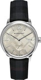 Burberry Classic Round Cream Dial Black Leather Strap Watch for Men - BU10008