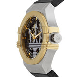 Maserati Potenza Automatic Skeleton Dial Black Leather Strap Watch For Men - R8821108011