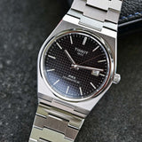 Tissot PRX Powermatic 80 Black Dial Silver Steel Strap Watch For Men - T137.407.11.051.00