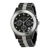 Marc Jacobs Blade Chronograph Black Dial Two Tone Steel Strap Watch for Women - MBM3179