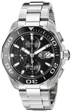 Tag Heuer Aquaracer Calibre 16 Day-Date Black Dial Silver Steel Strap Watch for Men - CAY211A.BA0927