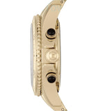 Marc Jacobs Rock Chronograph Black Dial Gold Steel Strap Watch for Women - MBM3253