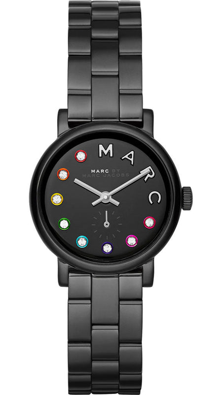Marc Jacobs Baker Black Dial Black Steel Strap Watch for Women - MBM3425