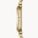 Emporio Armani Gianni T Bar Mother of Pearl White Dial Gold Steel Strap Watch For Women - AR190700