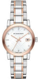 Burberry The City Silver Dial Two Tone Steel Strap Watch for Women - BU9214